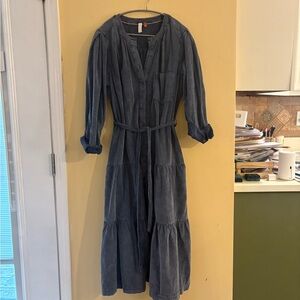 Anthropologie blue corduroy Pilcro dress